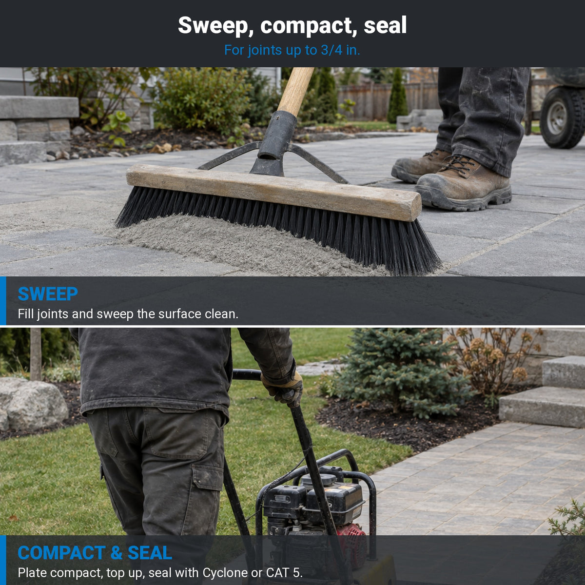 Trident SEK Premium Paver Jointing Sand: how it is applied, by homeowners and professionals